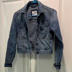 Abercrombie & Fitch Classic Blue Cropped Jean Jacket